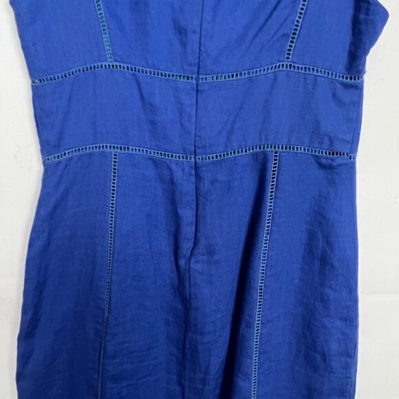 Kenar Linen Blue Sleeveless Dress Size 8 Natural & Breathable - Picture 7 of 12